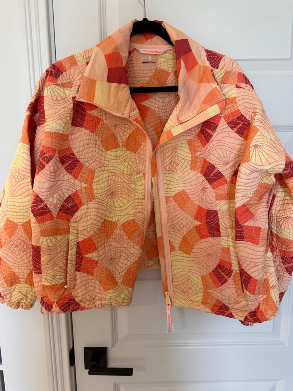 Free people Pink Orange Quilted Jacket